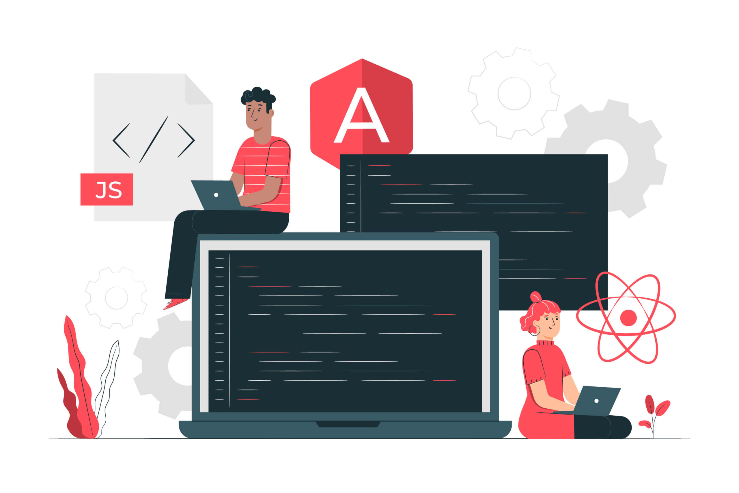 react vs vue vs angular javascript kode hjemmeside fremtid